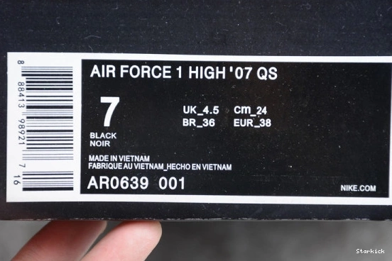 LOW STARS BLACK NIKE AIR 1 AR0639-001 FORCE 0122